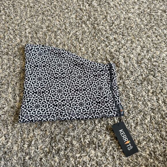 Kerrits Rail Side Fleece Neck Warmer Scarf One Size Black White Printed NEW - Picture 1 of 4